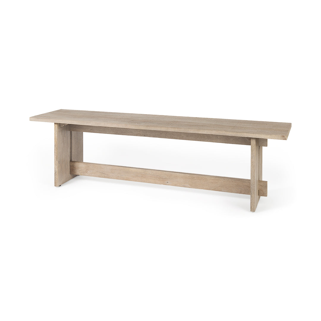 Aida 18H Light Gray Wood Dining Bench Dining Room Mercana