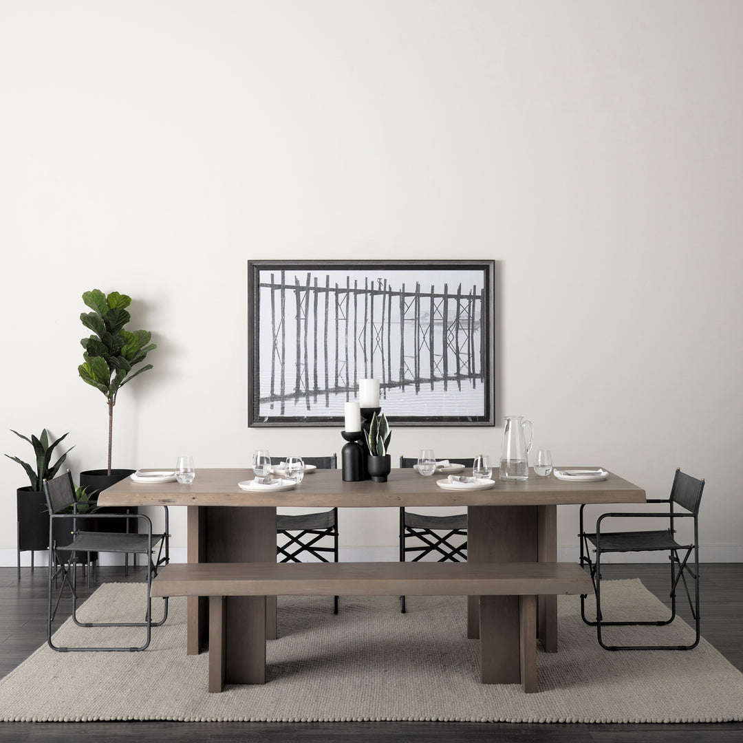 Direttore Black Iron Frame Black Leather Dining Chair Living Room Mercana