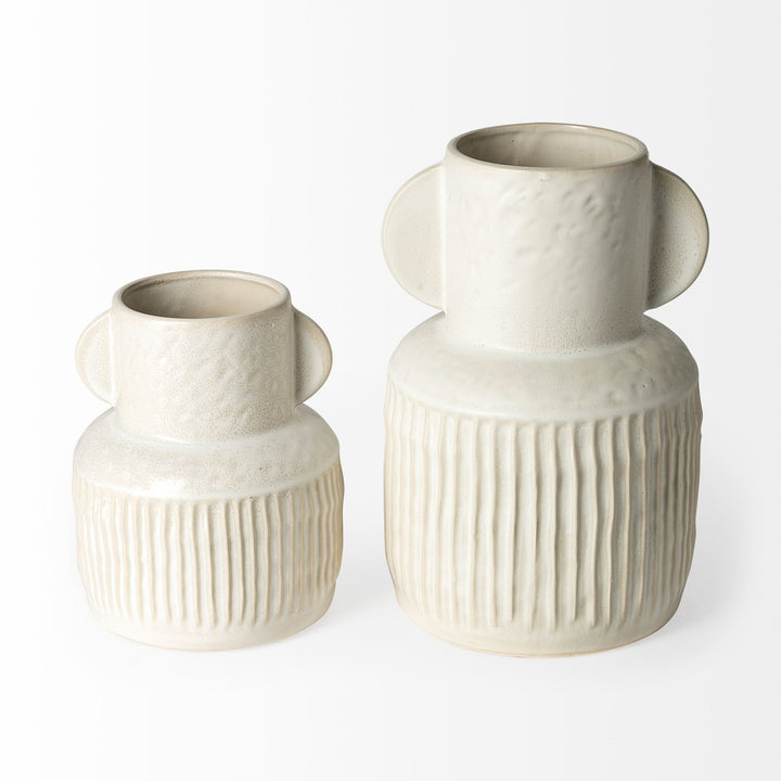 Judy Small Eggshell Ceramic Vase Decor Mercana