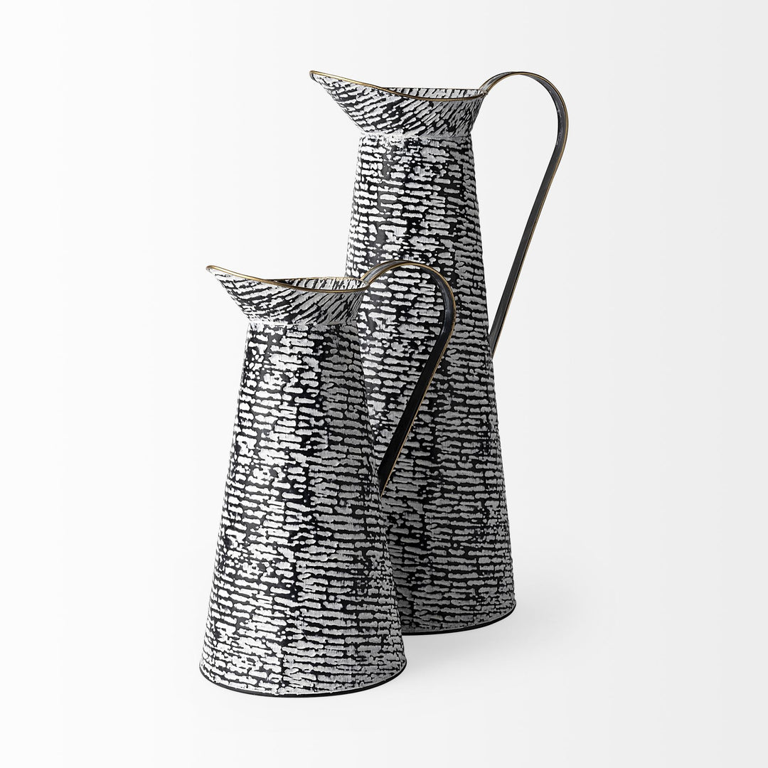 Colette Large Black/White Patterned Vase Decor Mercana