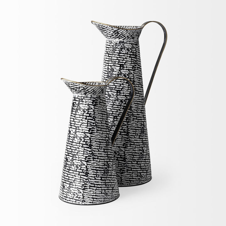 Colette Large Black/White Patterned Vase Decor Mercana