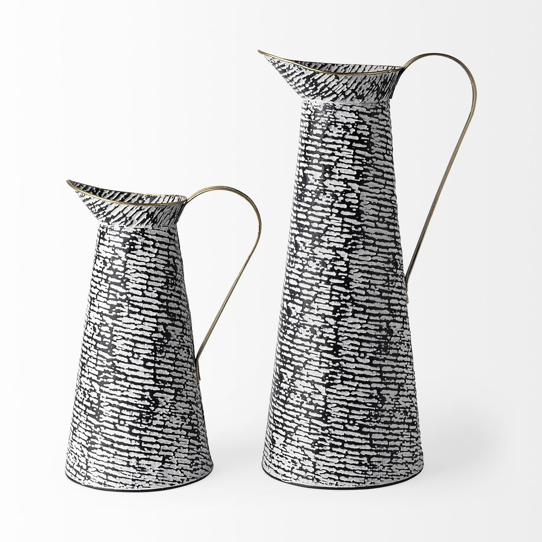 Colette Large Black/White Patterned Vase Decor Mercana