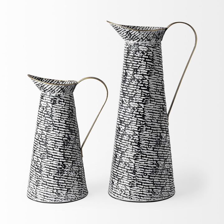 Colette Large Black/White Patterned Vase Decor Mercana