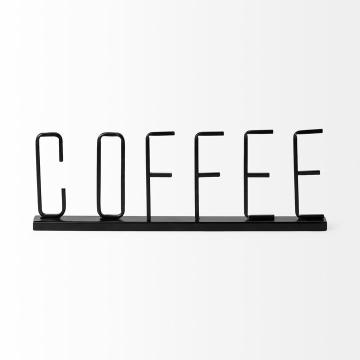 Coffee 15L x 1W Black Metal Sign Decor Mercana
