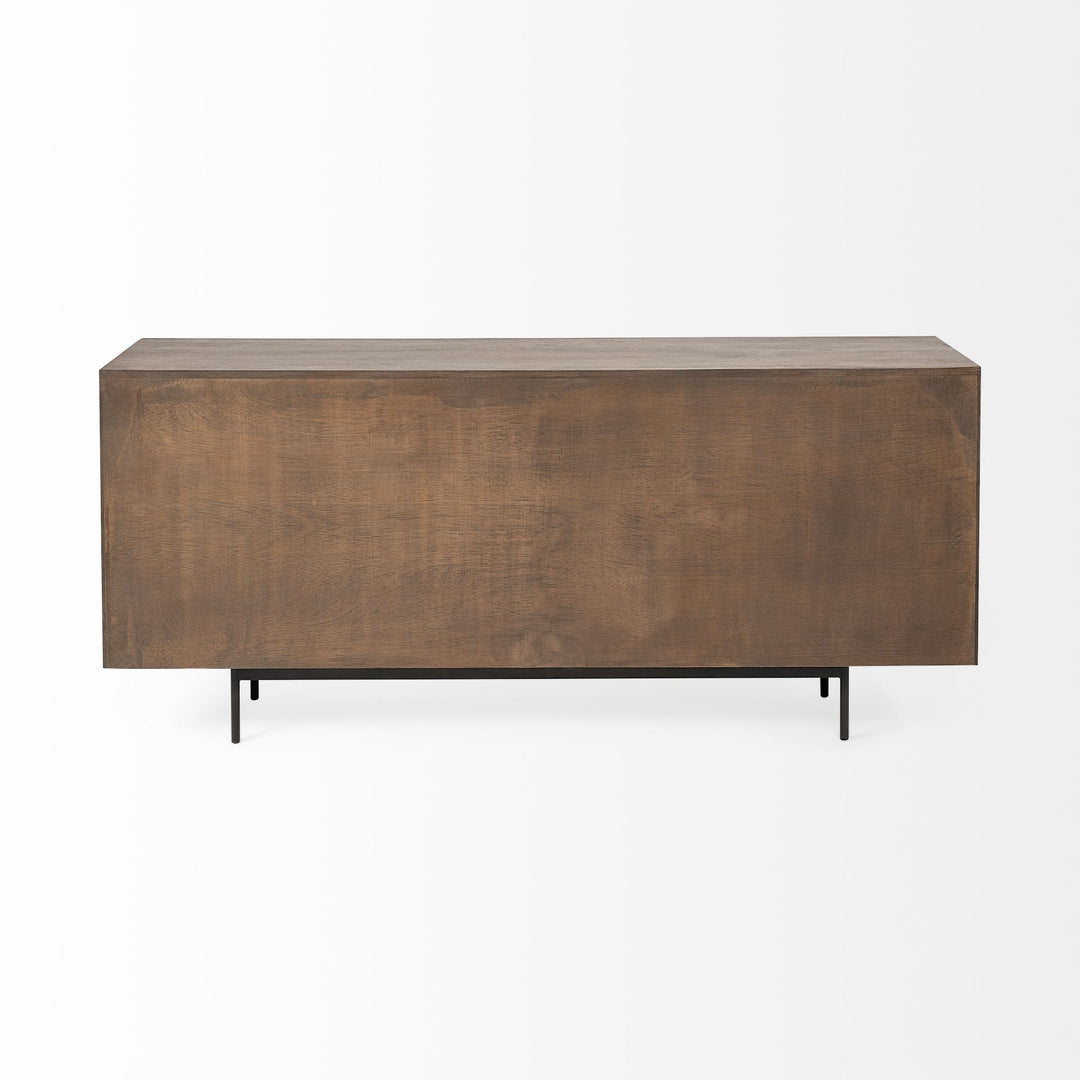 Grace Two-Tone Brown Solid Wood 6 Drawer Sideboard Dining Room Mercana