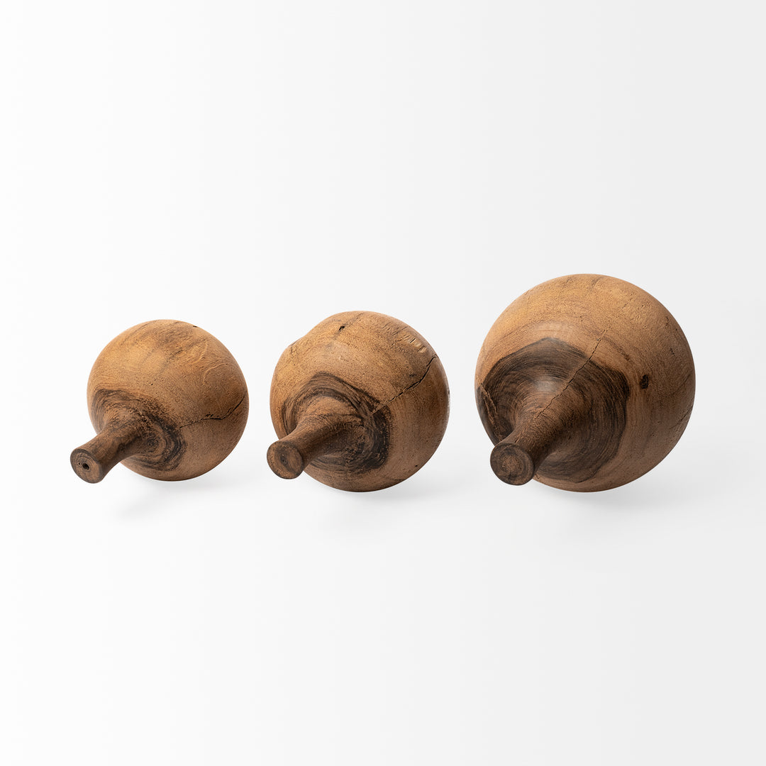 Afra Medium Solid Wood Vase Shaped Decorative Object Decor Mercana