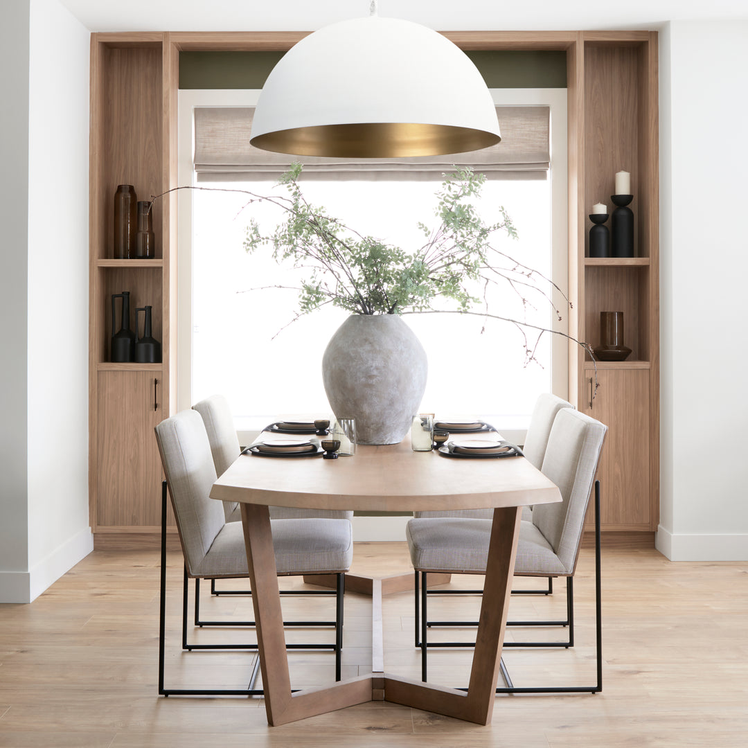 Denver 91.5x38 Rectangular Brown Solid Wood Top & Base Dining Table Dining Room Mercana