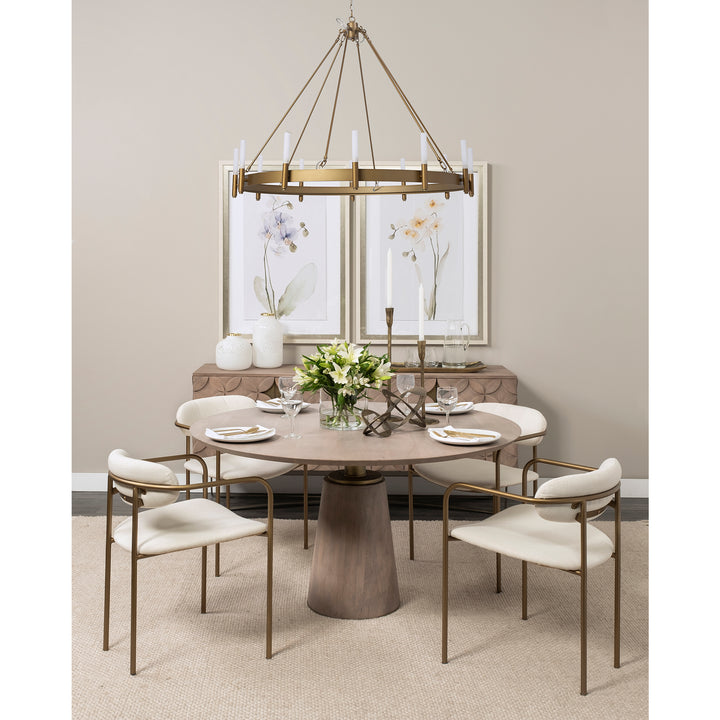Parker I Cream Fabric Seat Gold Metal Frame Dining Chair Living Room Mercana