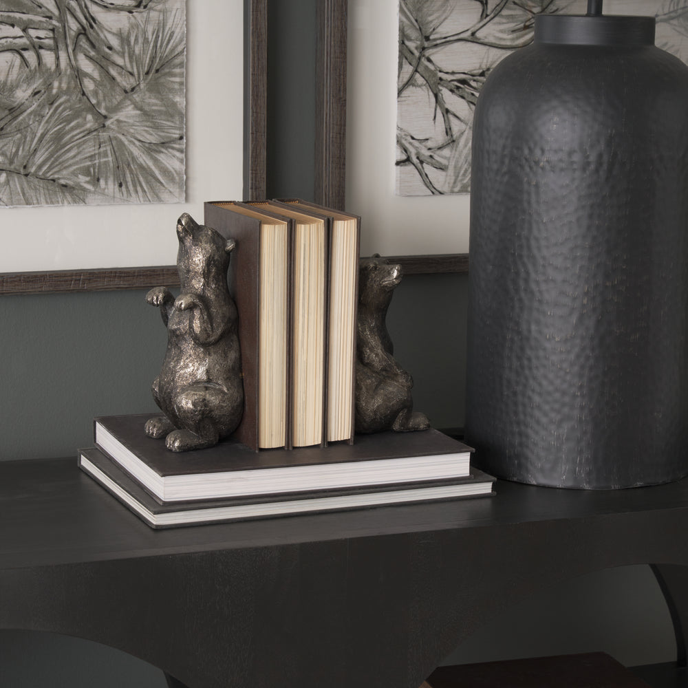 Sleuth (Set of 2) 9L x 8W Grizzly Bear Bookends Decor Mercana