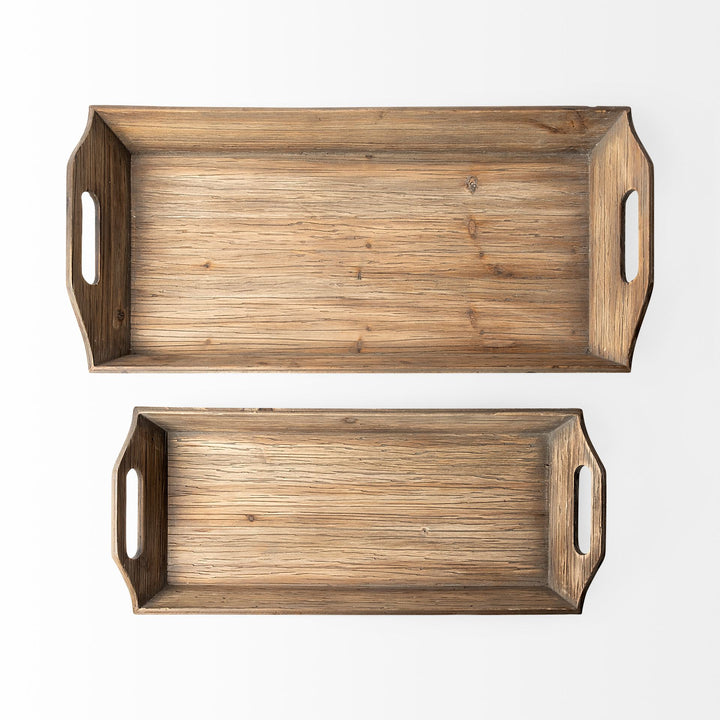 Tawny (Set of 2) Natural Wooden Trays Decor Mercana