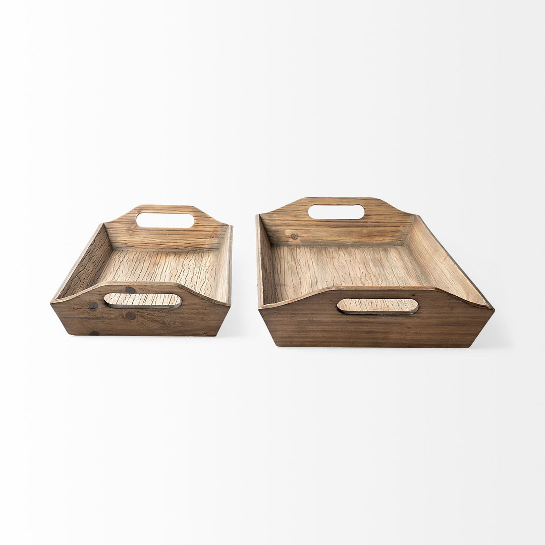 Tawny (Set of 2) Natural Wooden Trays Decor Mercana