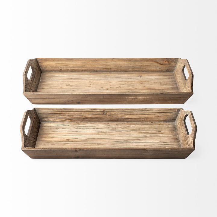 Tawny (Set of 2) Natural Wooden Trays Decor Mercana