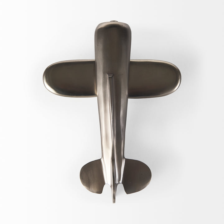 Maverick II 13L x 11W Gray Metal Fighter Plane Decor Mercana