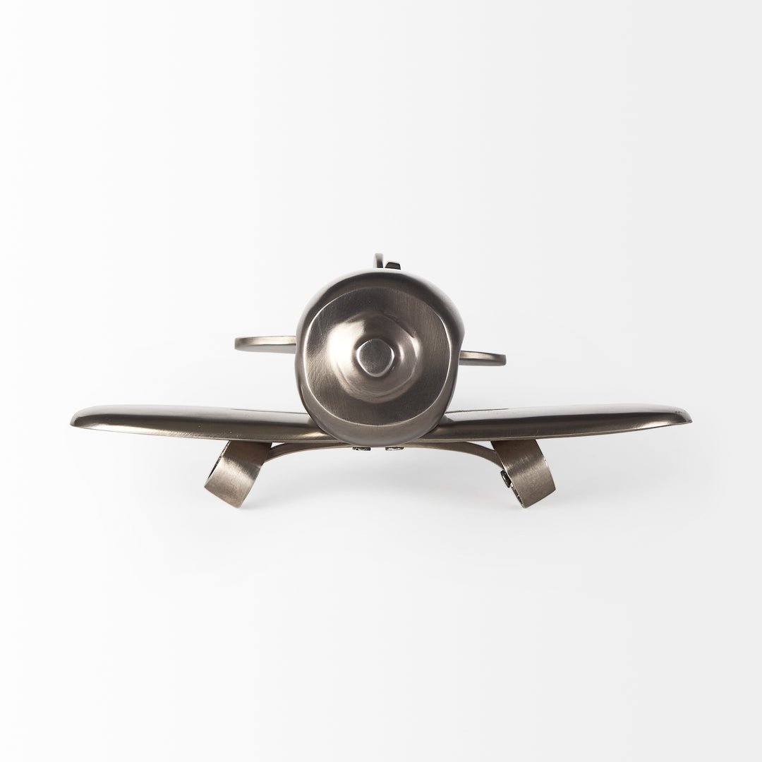 Maverick II 13L x 11W Gray Metal Fighter Plane Decor Mercana