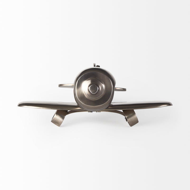 Maverick II 13L x 11W Gray Metal Fighter Plane Decor Mercana