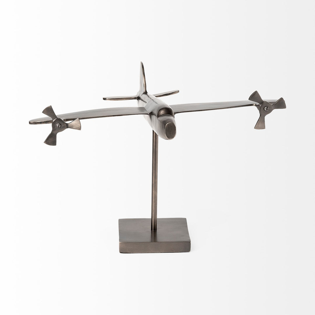 Maverick I 12L x 16W Gray Metal Bomber Plane Decor Mercana