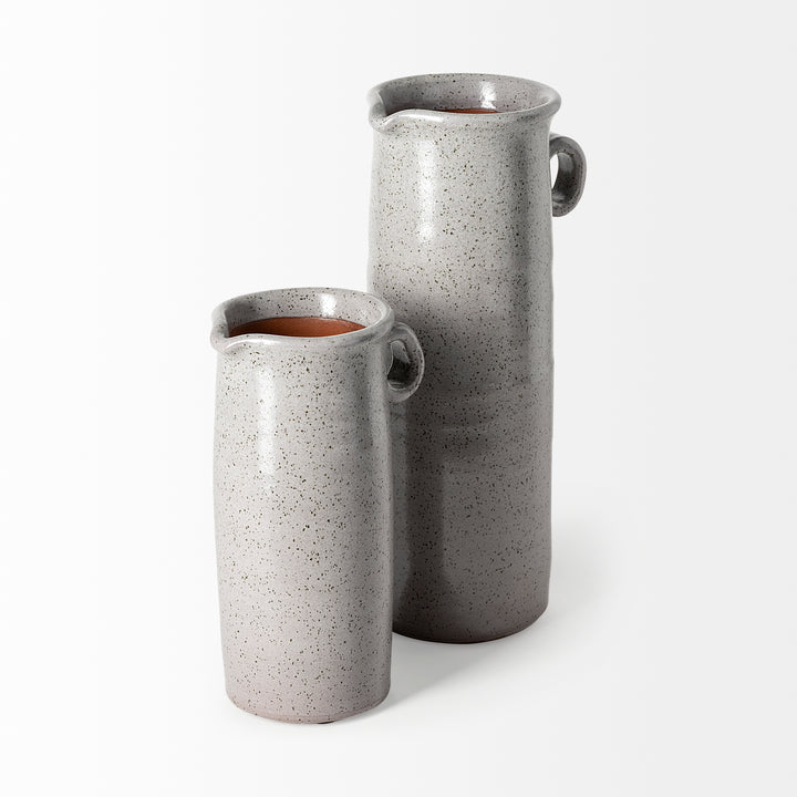 Frieda Small Freckled Gray Ceramic Jug Decor Mercana
