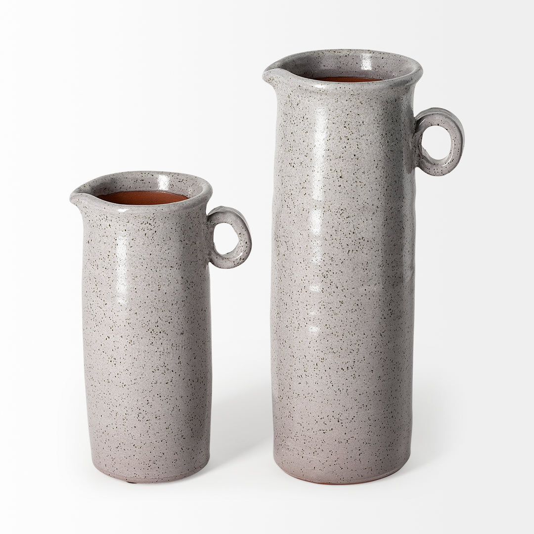 Frieda Small Freckled Gray Ceramic Jug Decor Mercana