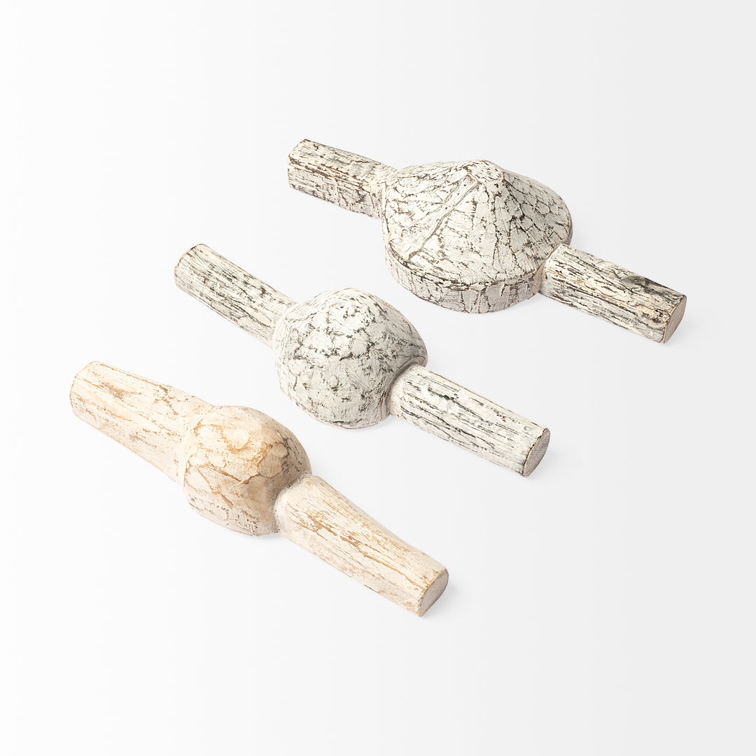 Oro (Set of 3) White Tribal Inspired Measuring Cups Decor Mercana