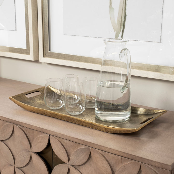 Drey 24L x 10W Gold Rectangular Tray Decor Mercana