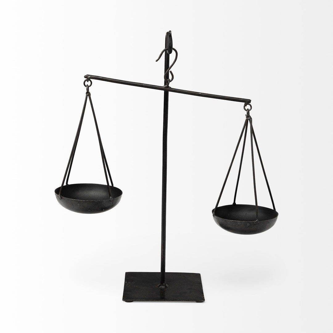 Ellis 10L x 4W Black Metal Vintage Inspired Weighing Scale Decor Mercana