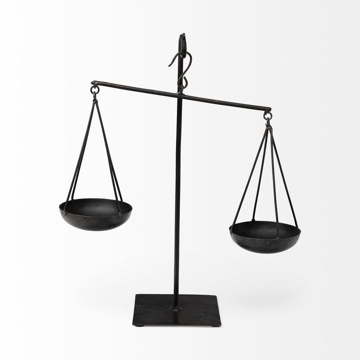 Ellis 10L x 4W Black Metal Vintage Inspired Weighing Scale Decor Mercana