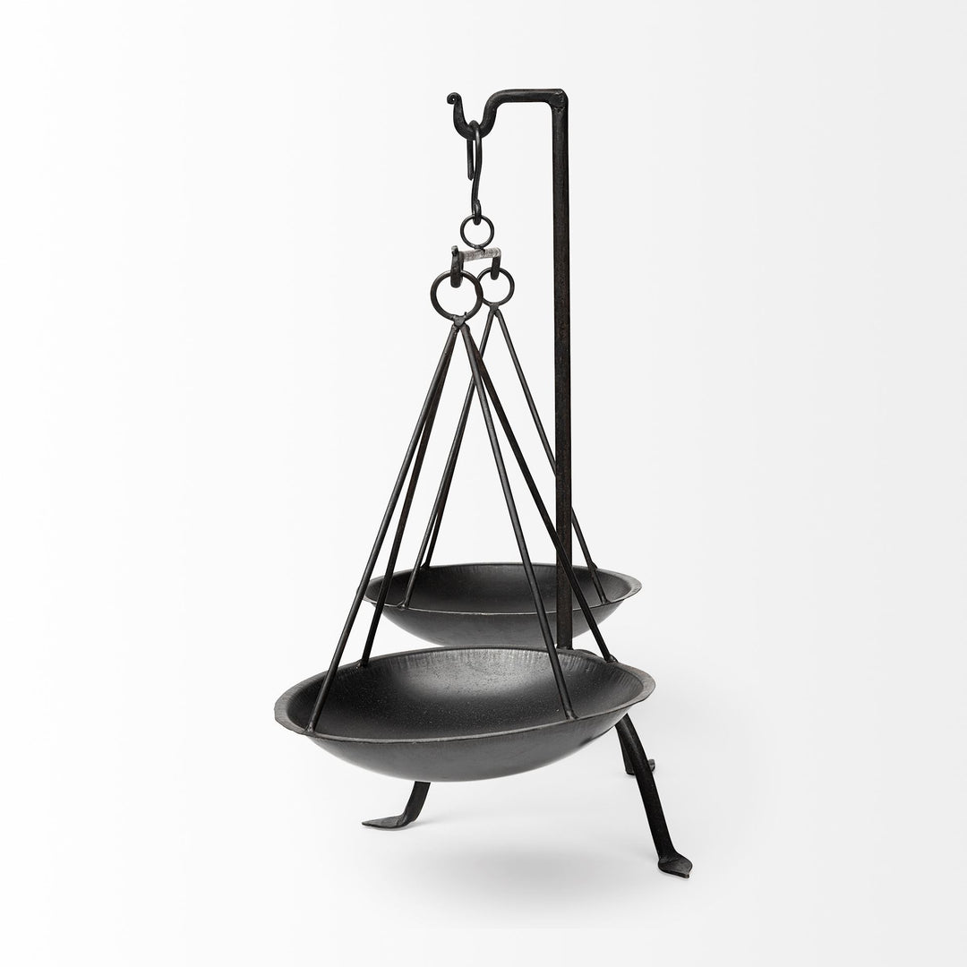 Adilah 16L x 10W Black Metal Vintage Inspired Weighing Scale Decor Mercana