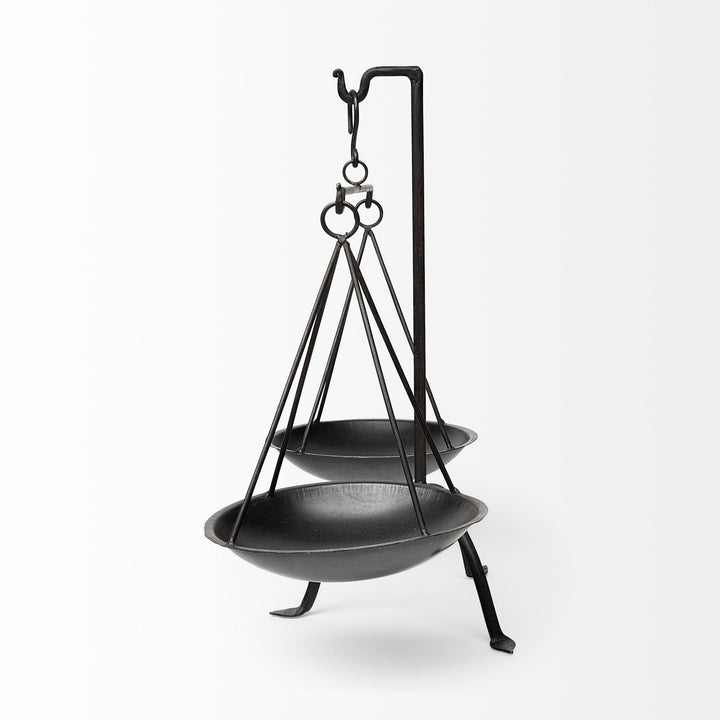 Adilah 16L x 10W Black Metal Vintage Inspired Weighing Scale Decor Mercana