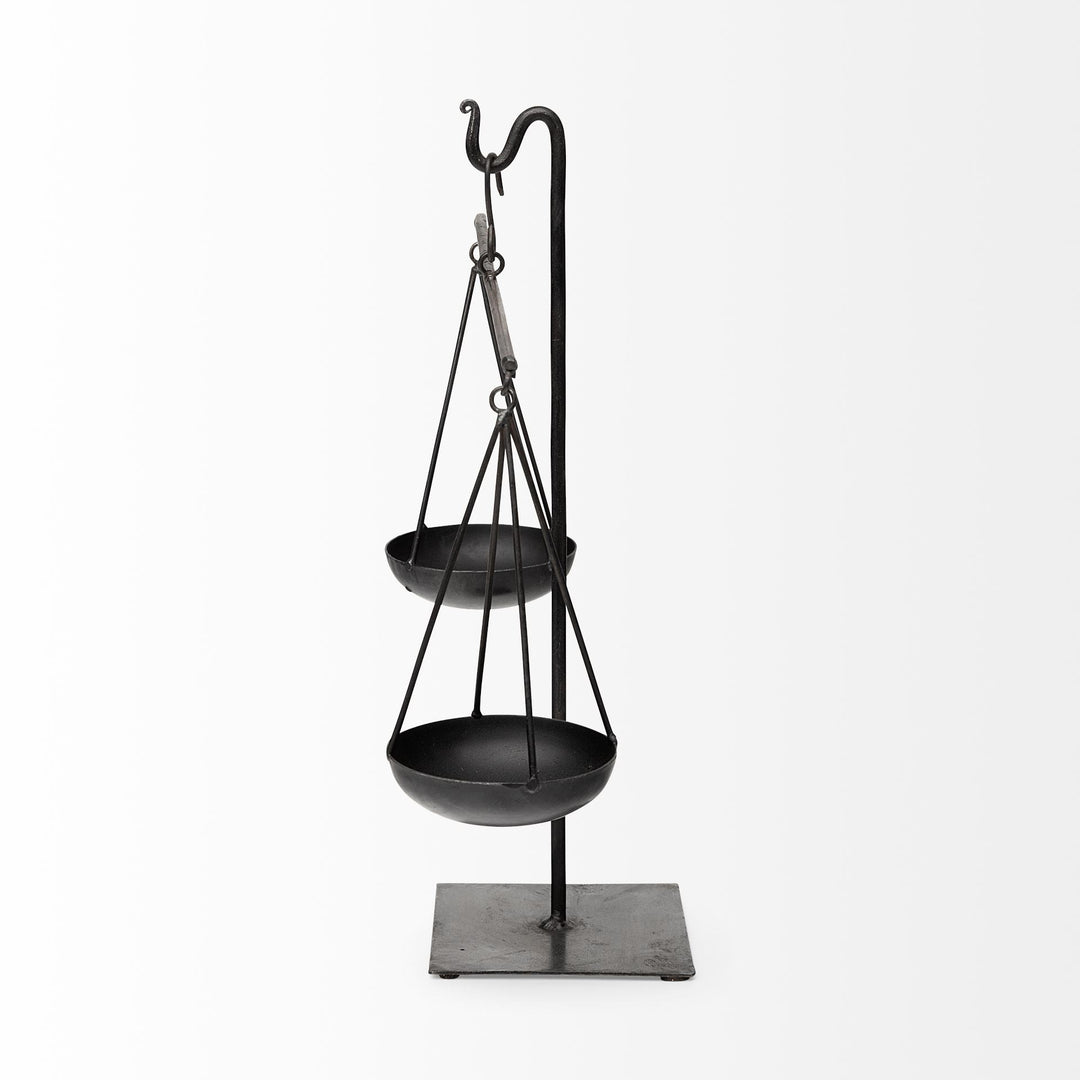 Ellis 10L x 4W Black Metal Vintage Inspired Weighing Scale Decor Mercana
