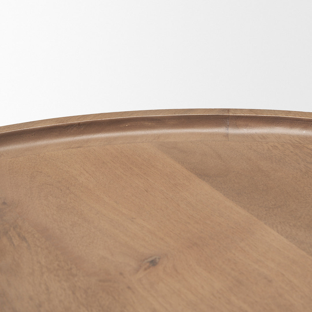Cleaver (Set of 2) 40" & 31" Round Brown Solid Wood Nesting Coffee Tables Living Room Mercana