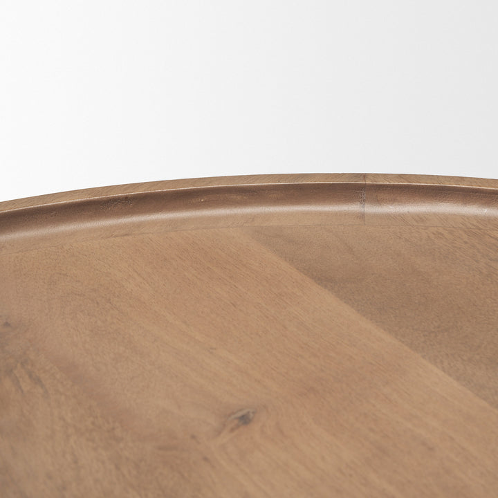 Cleaver (Set of 2) 40" & 31" Round Brown Solid Wood Nesting Coffee Tables Living Room Mercana