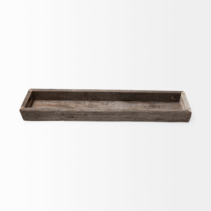Vernon (Large) 36L x 7W Brown Reclaimed Wood Tray Decor Mercana