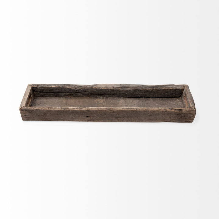 Vernon (Medium) 30L x 7W Brown Reclaimed Wood Tray Decor Mercana