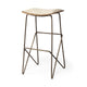 Katniss Backless Cream Fabric Saddle Seat Gold Metal Stool Dining Room Mercana Bar Height