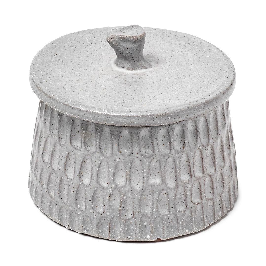 Azul (Large) 5L x 5W Gray Ceramic Detailed Decorative Box Decor Mercana