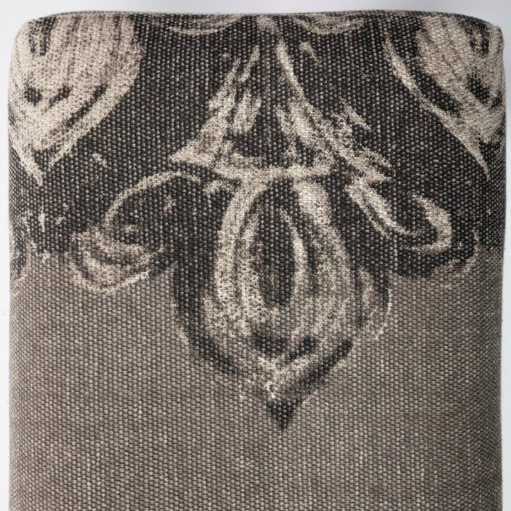 Alhambra 55L x 14W Upholstered Gray Seat W/Black Wood Legs Accent Bench Living Room Mercana