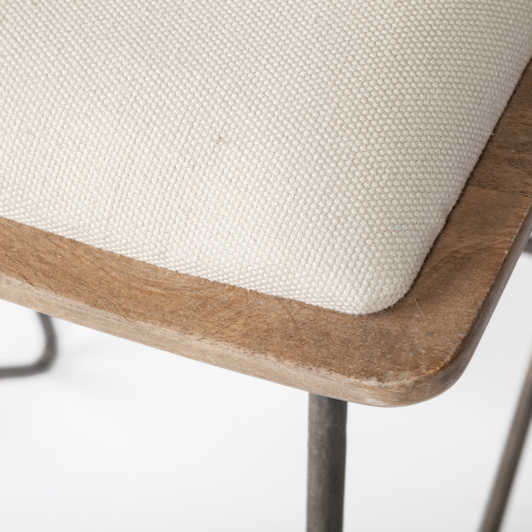 Katniss 26" Total Height Cream Fabric Seat Gold Metal Frame Counter Stool Dining Room Mercana