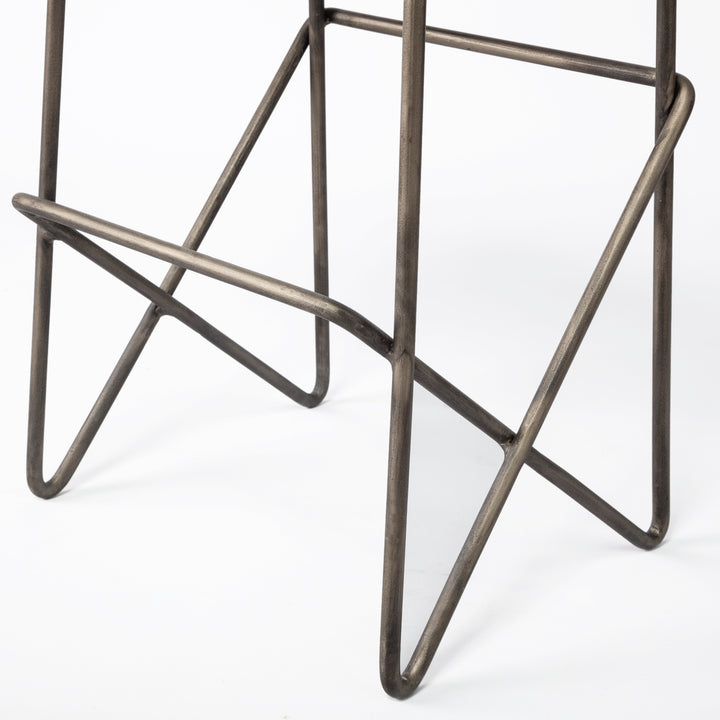 Katniss 26" Total Height Cream Fabric Seat Gold Metal Frame Counter Stool Dining Room Mercana