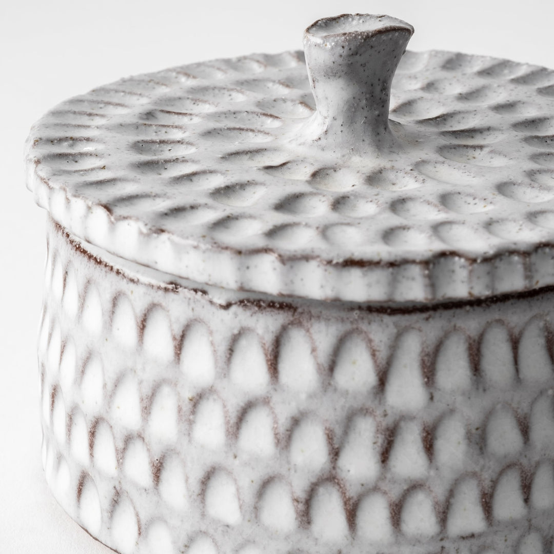 Azul (Small) 5L x 5W Gray Ceramic Detailed Decorative Box Decor Mercana
