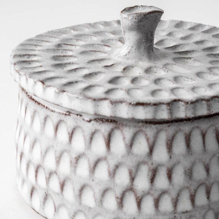 Azul (Small) 5L x 5W Gray Ceramic Detailed Decorative Box Decor Mercana
