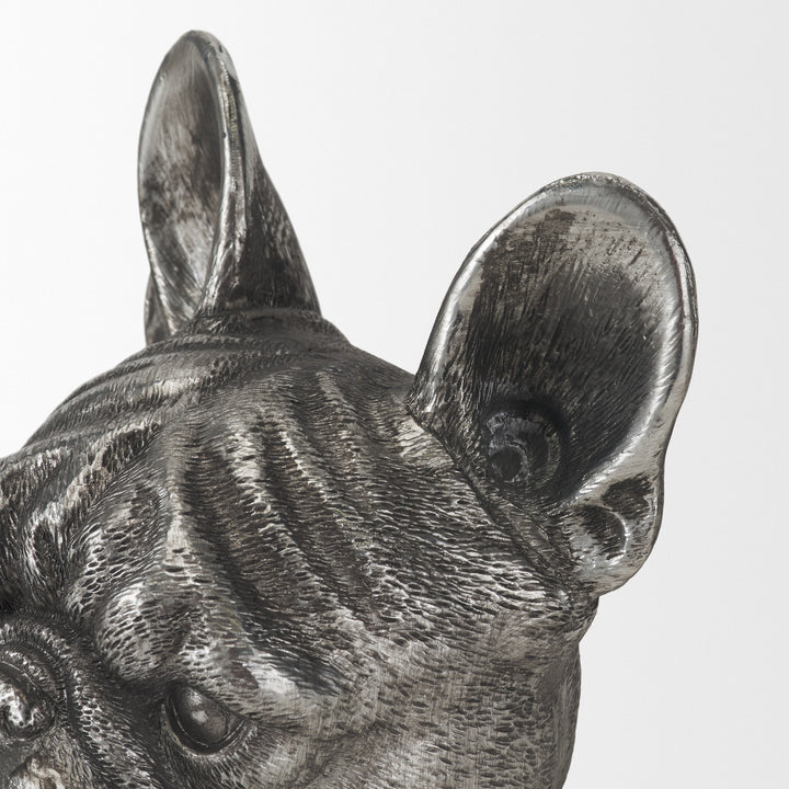 Bruno (Set of 2) 5L x 5W Silver American Bulldog Bookends Decor Mercana