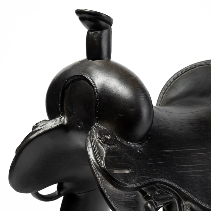 Colt I 9L x 8W Black Equestrian-Inspired Western Horse Saddle Decor Mercana