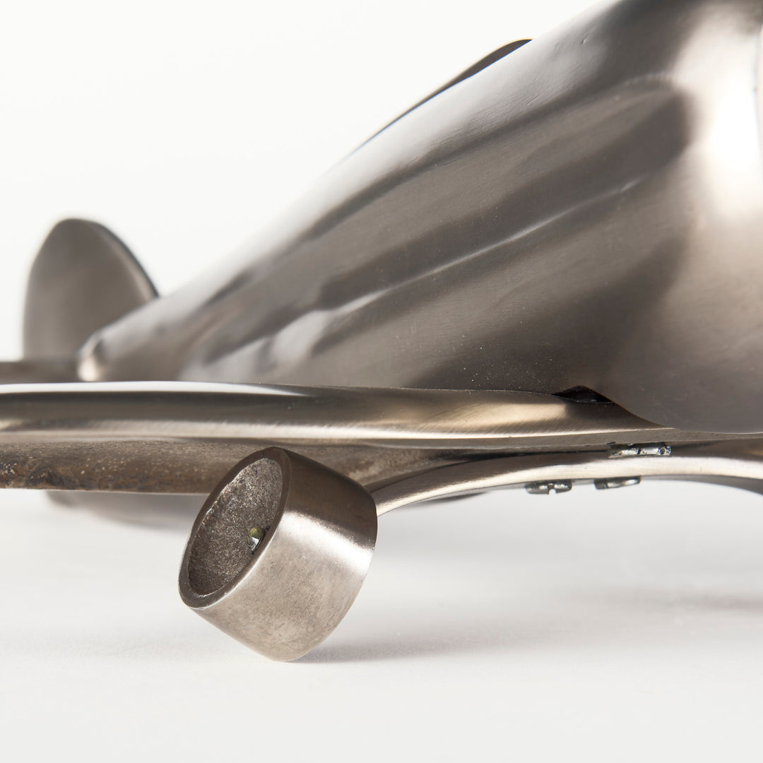 Maverick II 13L x 11W Gray Metal Fighter Plane Decor Mercana