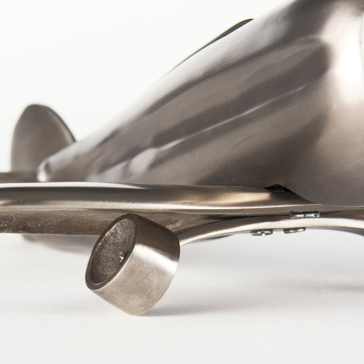 Maverick II 13L x 11W Gray Metal Fighter Plane Decor Mercana