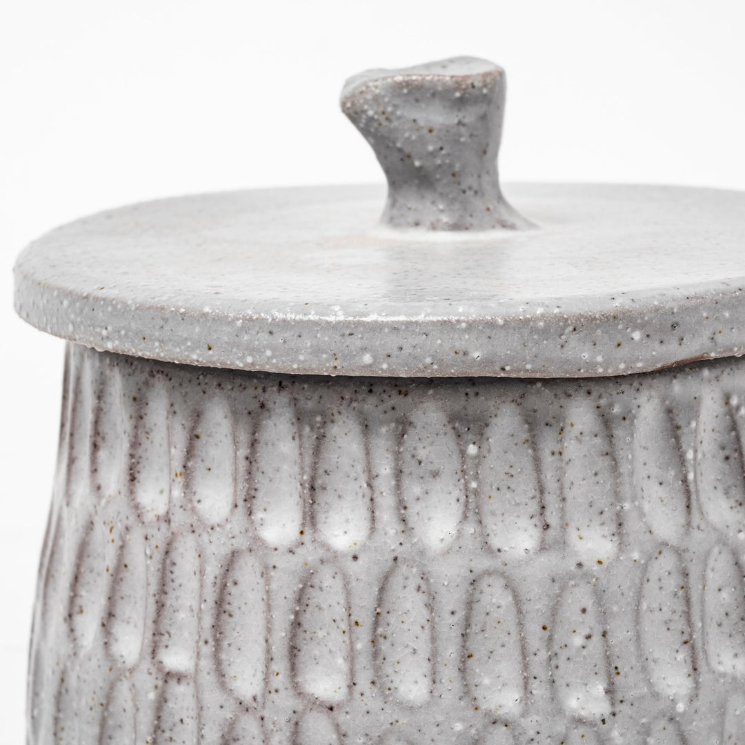 Azul (Large) 5L x 5W Gray Ceramic Detailed Decorative Box Decor Mercana