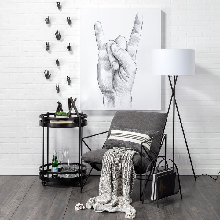 Bastian (Large) 9L x 8W Black Metal Abstract Object Decor Mercana