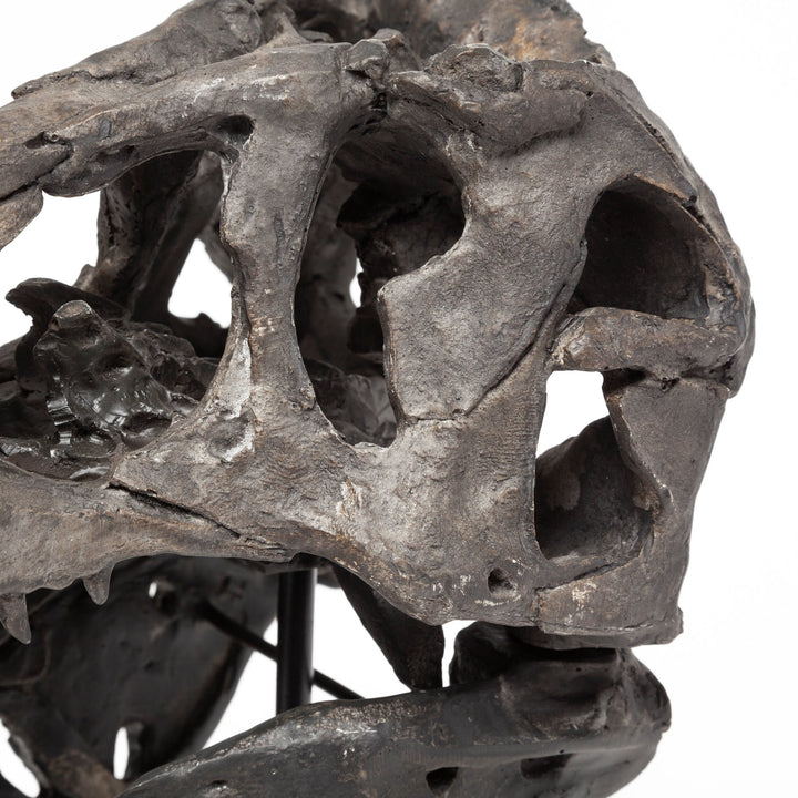 Jurassic 6L x 10W Brown Resin Tyrannosaurus Skull Replica Decor Mercana