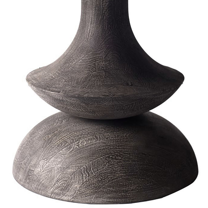 Crossman III Dark Brown/Gray Solid Wood Base W/ Round Glass Top Dining Table Dining Room Mercana