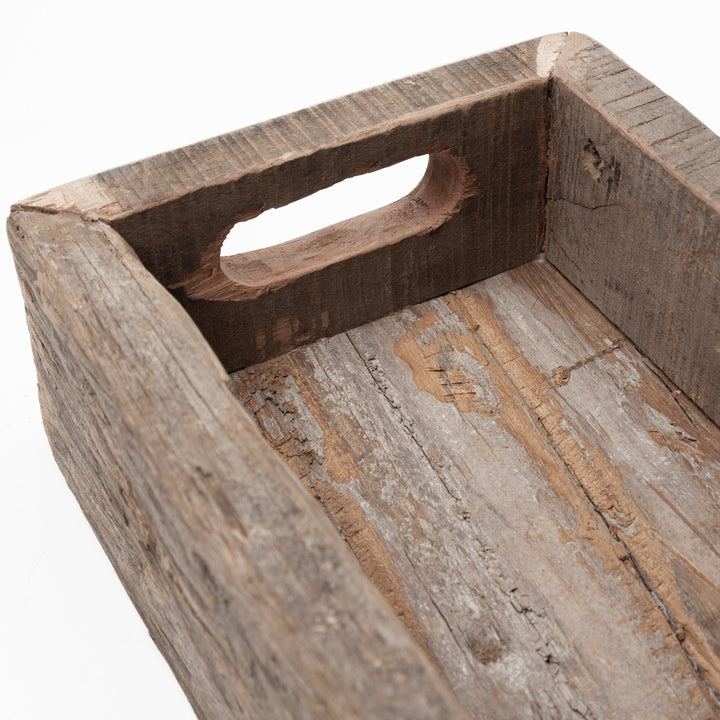 Vernon (Medium) 30L x 7W Brown Reclaimed Wood Tray Decor Mercana