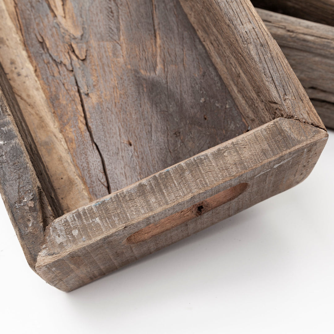 Vernon (Small) 24L x 7W Brown Reclaimed Wood Tray Decor Mercana